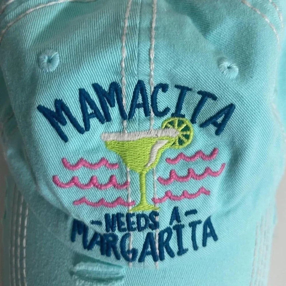 Y2K Mamacita Needs A Margarita teal cap